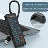 USB Hub, 6-Port USB 3.0 Hub Splitter (4 USB 3.0