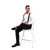 Decalen Mens Suspenders X Style Very Strong Clips Adjustable One