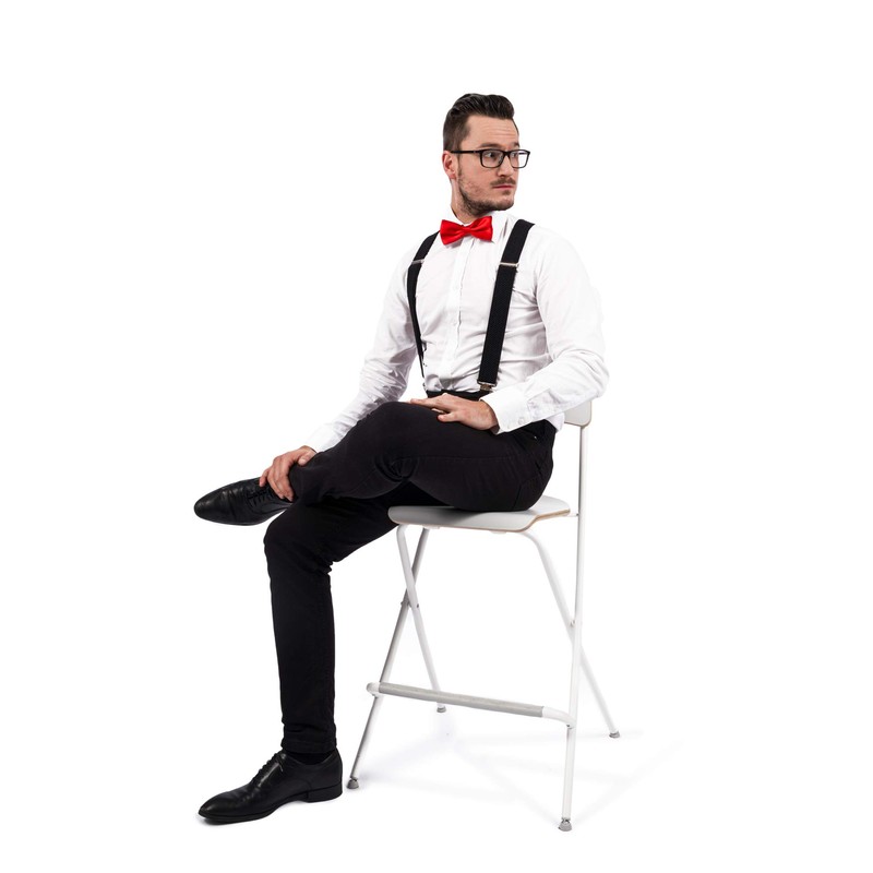 Decalen Mens Suspenders X Style Very Strong Clips Adjustable One
