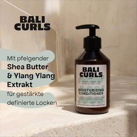 BALI CURLS Moisturising Conditioner – Feuchtigkeitsspülung mit Shea Butter, Kokosöl & Ylang-Ylang – Anti-Frizz Haarpflege für Locken – Vegan & Curly Methode geeignet – Ohne Silikone – 250ml