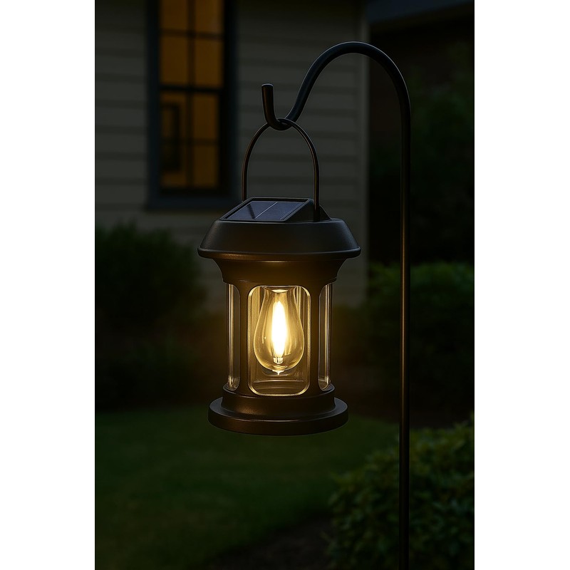Solar Outdoor LED Lantern with Motion Sensor, Portable Hanging Light,