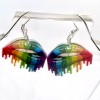 Handmade Rainbow Lips Earrings - Pride Earrings - Mouth Earrings
