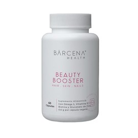 BĀRCENA HEALTH® Beauty Booster | Omega 3 Vegano + Vitamina E Nanoencapsulada + Biotina + Vitamina C + Zinc | Cápsulas Veganas para Cabello, Piel y Uñas | Fórmula Limpia sin Gluten ni Azúcar