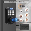 Tinewa Black Keyless Fingerprint Entry Door Lock, Electronic Password Keypad