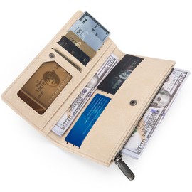 Wrangler Minimalist Wallet for Women Credit Card Wallet Ladies Travel Wallet Card Cases & Money Organizers with Smooth Zippers Minimalist WG121-210TN