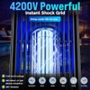 Outdoor Solar Bug Zapper-4200V Cordless Electric Mosquito Zapper with Waterproof