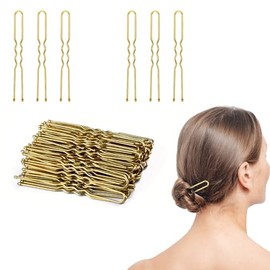 OWITER 50 PCS U Shaped Hair Pins for Bun，6cm/2.4Inches Hair Bun Pins，Bobby Pins French Hair Pin for Buns & Women Bun Pins Hair Pins for Buns & Women (Copper)
