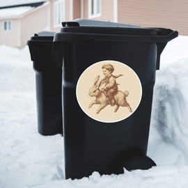 Extra Large 460mm 'Boy Riding Bunny' Permanent Sticker Decal for Cars/Windows/Bins/Walls (DW00130071)