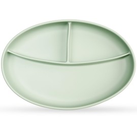 RoyalTots Silicone Baby Plates 6 Months+ | BPA-Free Non-Toxic Toddler Plate with Dividers | Baby Led Weaning Plates for Toddlers 1-3 | Durable, Non-Slip & Microwave Safe Baby Food Plate (green)