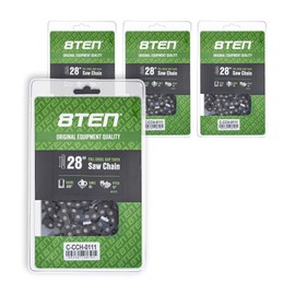 8TEN Full Chisel Skip Tooth Chainsaw Chain 28 Inch .050 3/8 93DL For Echo CS-600P Husqvarna 372XP Jonsered 2065 (4 Pack)