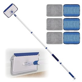 Qaestfy Herramienta de Limpieza de Baseboards con Mango Largo 152cm Escoba de Limpieza Barrendero Serpiente Escoba Limpiar Piso Raqueta Limpia Vidrios Limpiador de Vidrios Telescópico Limpiador para