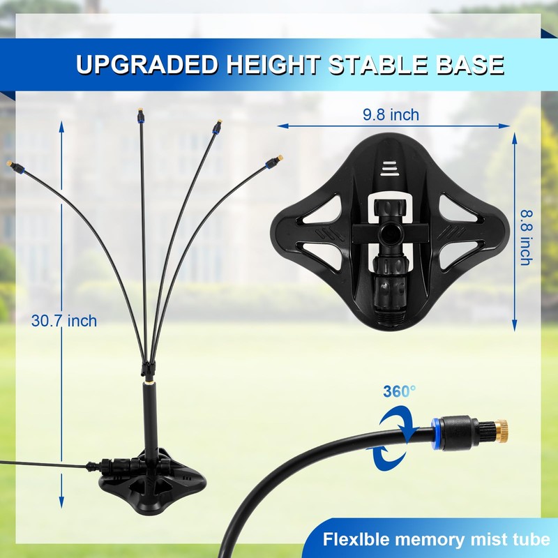 VIHOSE 2 Set Standing Misters for Outside Patio, Portable Stand