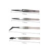 Baluue 4pcs Steel Tweezers Set Multifunctional Thickened Pointed Tweezers for