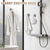 Fenas No-Drill Reusable Suction Cup Hooks, 2-Pack Brushed Nickel –