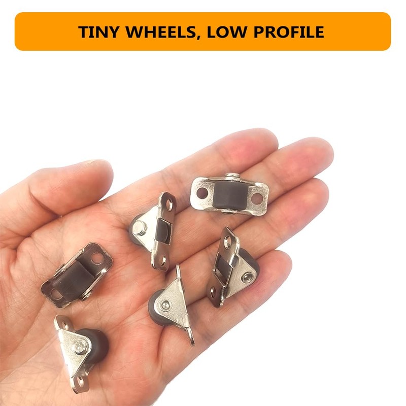 Alamic 12 Pcs 1/2" Small Caster Wheels, Directional Caster Wheel,