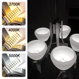 ALIDE E12 60W LED Bulbs Daylight White 5000K, E12 Kx 2000 60 Watt Equivalent Ceiling Fan Light Bulbs, Small Base T6 C7 Candelabra LED Light Bulbs, 550 Lumen, Non-dimmable 120V, 10 Pack