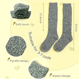 Geyoga Wellie Socks Womens UK 4-8 Wellington Boot Socks Thermal Long Knee High Socks Walking Wool Socks Ladies Winter Socks (Green,Wool)