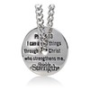 Men's Stainless Steel Baseball Pendant Necklace - Philippians 4:13