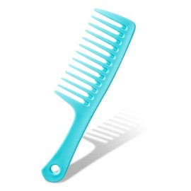 Funalix Wide Tooth Comb, Hairdressing Combs - Smooth, Durable and Anti-Static Curling Comb for All Hairdressing Work and Styling (Blue)