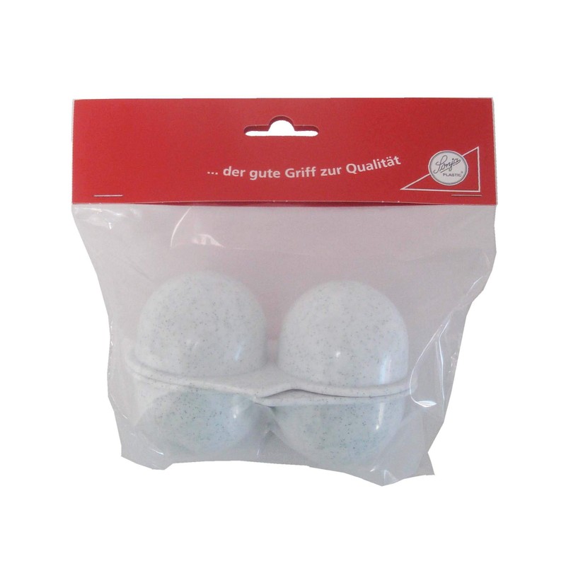Sonja-Plastic Egg Carrier 2 Compartments Granite White Made in Germany