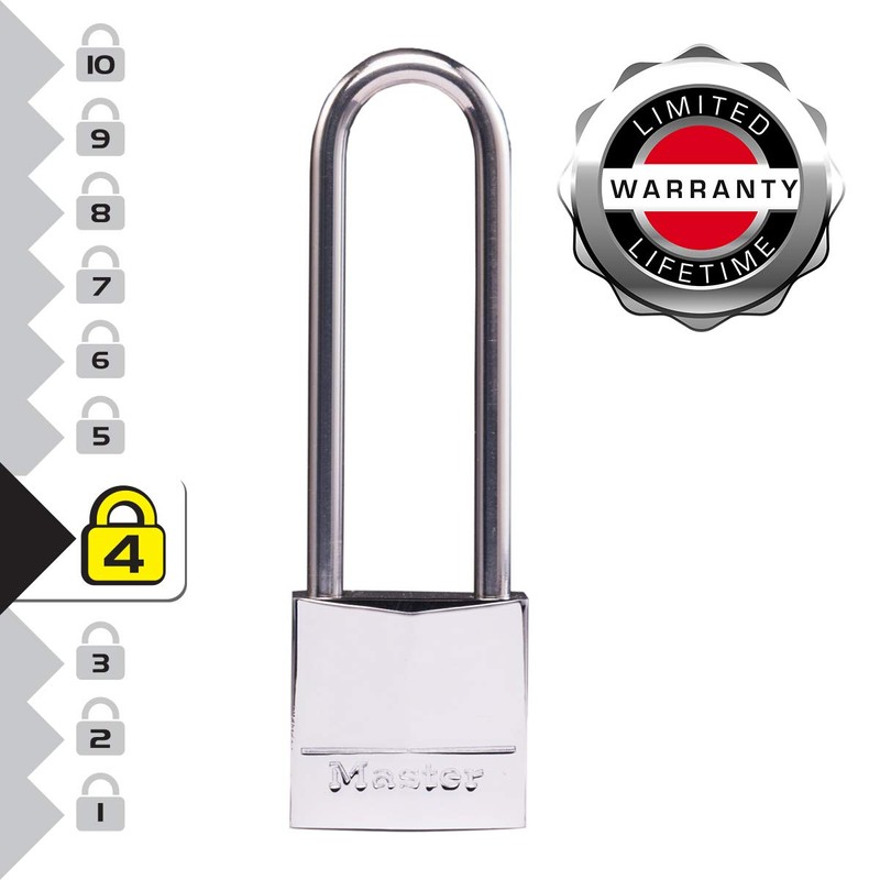Master Lock 639EURDLJ Marine Padlocks with Key and Long Shackle,