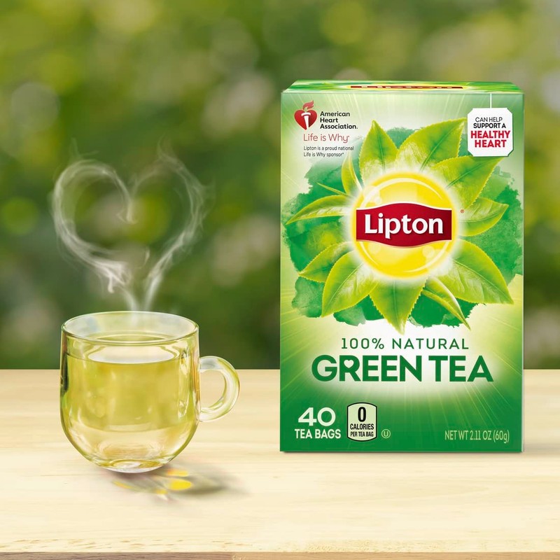 Lipton Green Tea Bags, Unsweetened Iced or Hot Tea Bags,