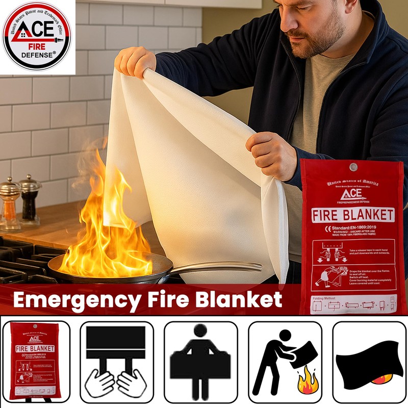 Fire Emergency Fire Blanket - 3-Pack - Fire Suppression Blanket