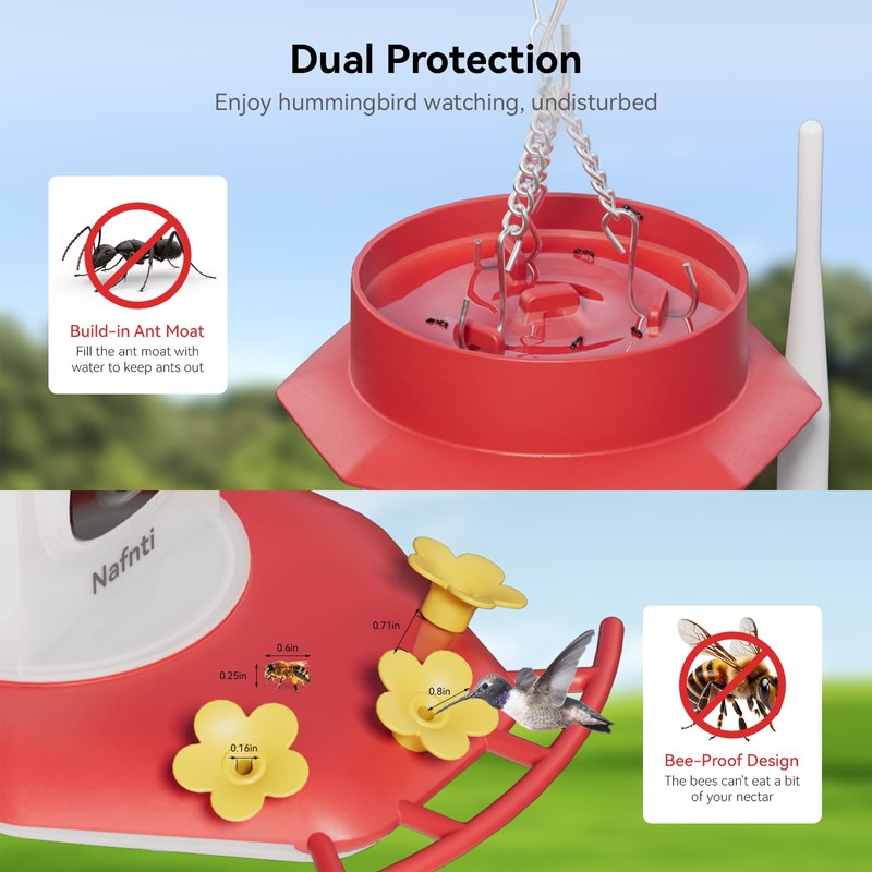 Hummingbird Feeder with Camera Solar Powered, 2K Live Stream Smart