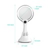 Starlite Handheld Rechargeable Lighted Makeup Mirror with Stand, 1X/5X Magnification,