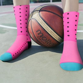 Cycling Socks Men Women Calf Running Sport Socks 3D Breathable Nylon Sweat Absorbent Fashion Professional (Pink)