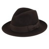 Men's Premium Milano Wool Felt Fedora Grosgrain Band Hat (S/M,