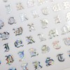 Nails Stickers Alphabet Calligraphy English Letters [Aurora Silver] Nail Sticker