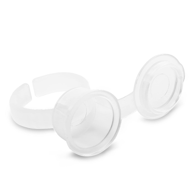 Tattoo Ring Cup with Lid, 100 Pcs Tattoo Microblading Ink