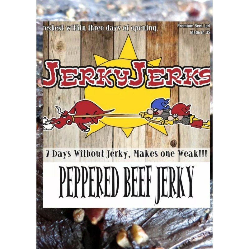 Handmade Jerky Jerks Jerky Jerks Thin Cut Black Pepper Dry