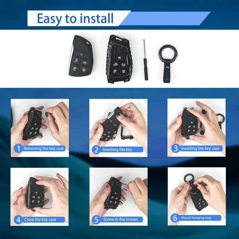 Key Fob Case Cover 5-Button Compatible with GMC Remote Fob