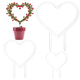 FINGERINSPIRE 3Pcs Heart Trellis for Potted Plants 3Sizes Acrylic Trellis for Climbing Plants Heart Shape Plant Supports for Vines Hoya Topiary Plant Frames for Pothos Monstera Philodendrons Dischidia