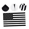 Sosoport 1pc American Flag Garden Banner Decoration Black White Stripe