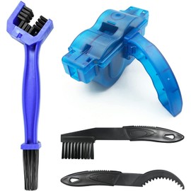Kettion Kit de Limpieza de Cadena de Bicicleta, 4 Cepillos depuradores de Limpieza para Bicicletas, Aptos para la Limpieza Rápida y Profunda de Todo Tipo de Bicicleta (13.5x7.5x4.5cm, Blue)