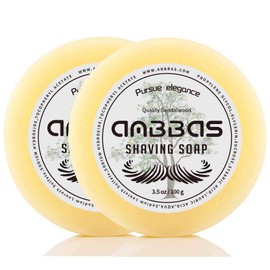 Anbbas Sandalwood Shaving Soap Puck Refill for Men Barber Traditional Wet Shave Latheing(2pcs, 7oz)