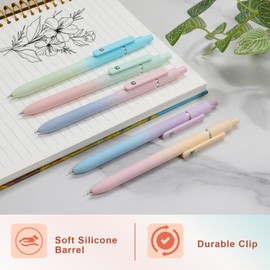 FIOVER Gel Pens with Black Ink Medium Tip 0.7mm Smooth Writing High End Series Cute Pens for Diary Notes Office School Supplies Gifts for Women Men 10 Pack