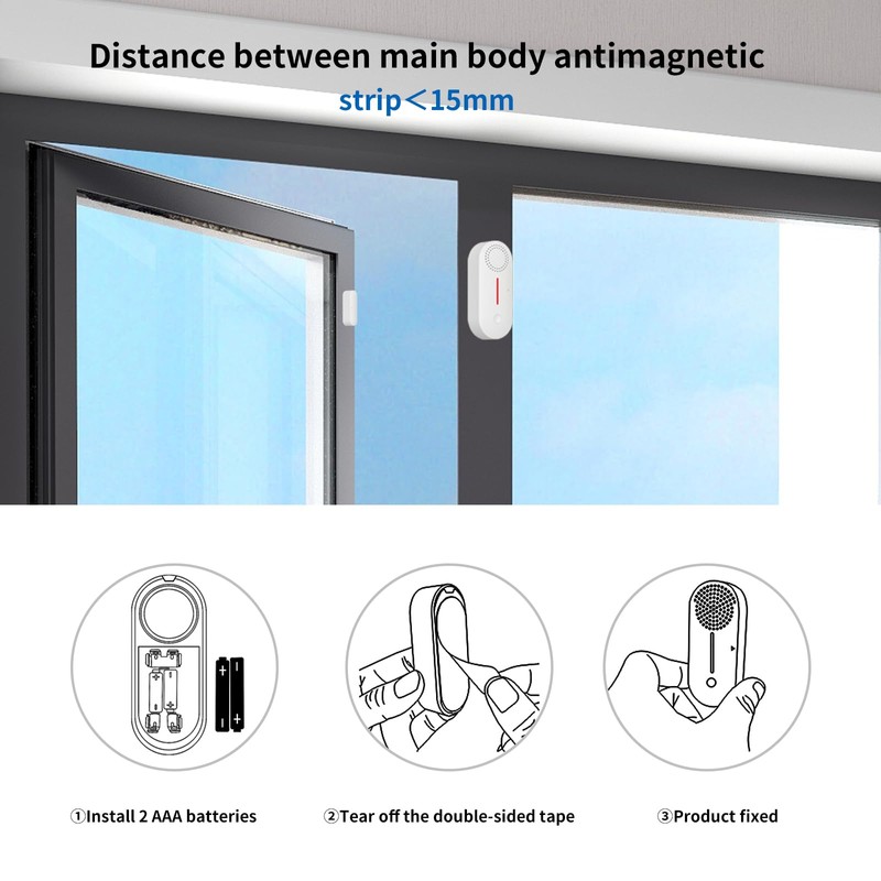eMylo Door Alarm Sensor Window Alarm, Tuya Wireless Smart WiFi