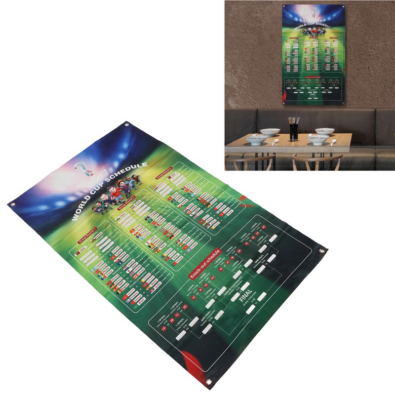 Football Game Wall Chart Portable Home Bar Office 2022 Soccer