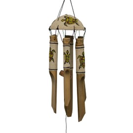 Cohasset Gifts - Sandy Bamboo Wind Chime - Sea Turtle Pattern