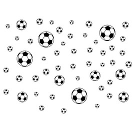 52 Pcs Soccer Stickers, Easy to Peel and Stick Soccer Balls Wall Stickers, Wall Art DIY Football Decor Decals for Kids Room, Boys Teen Girl Bedroom Playroom Home Decoration