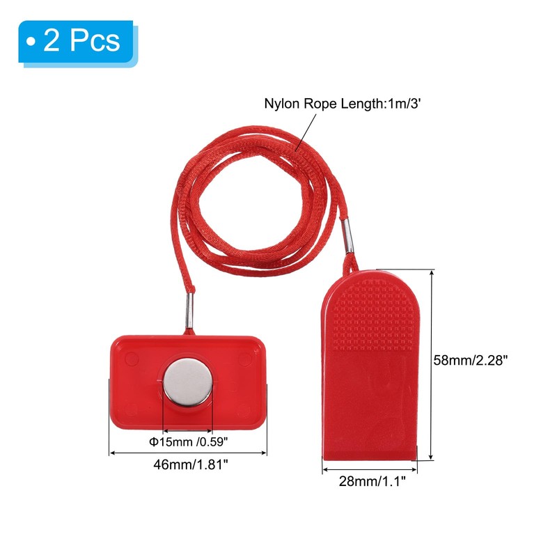 PATIKIL Universal Treadmill Magnet Safety Key 1.81inch, 2 Pack Treadmill