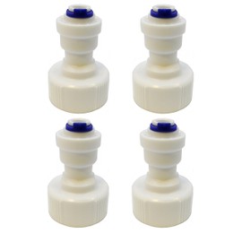 4 x Finerfilters 3/4" bsp to 1/4" Pushfit Connector - Feed Water Connection Fitting - (Fridge Freezer Water Filter Plumbing Fitting or Any Water System with 1/4" lldpe Water Pipe)