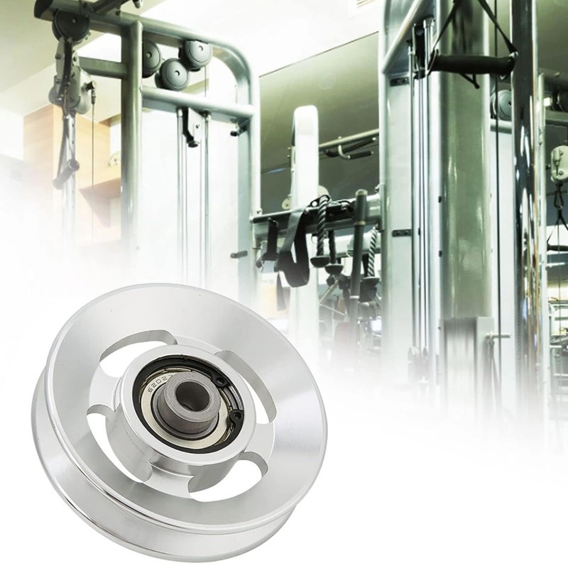 Gueiddi Aluminum GYM Pulley Wheel, Universal Aluminum Alloy Bearing Pulley