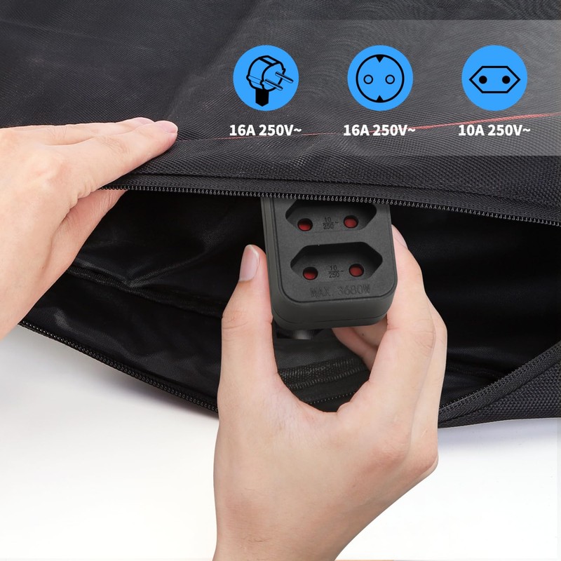 Aigostar 3-Way Socket Adapter with Child Lock Multiple Socket Portable