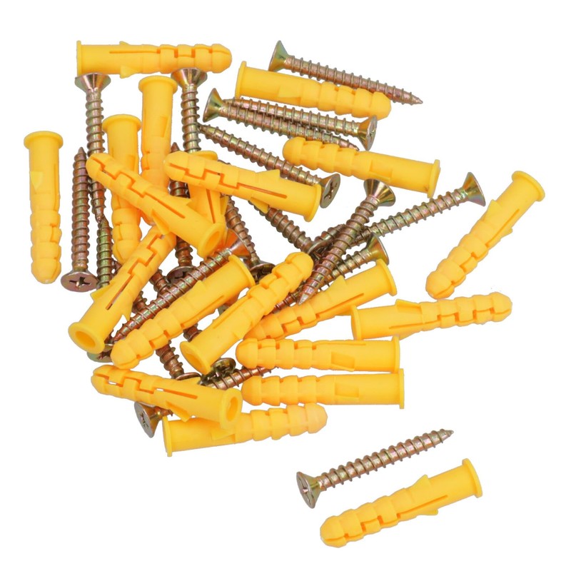 4 x 40mm Countersunk Screws and Wall Raw Plugs for