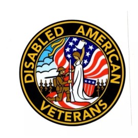 American Disabled Veterans Decals Stickers -  3.5" Diameter